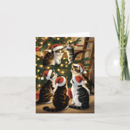 Weihnachten für niedliche Vintage Katzen Karte