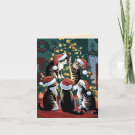 Weihnachten für niedliche Vintage Katzen Karte