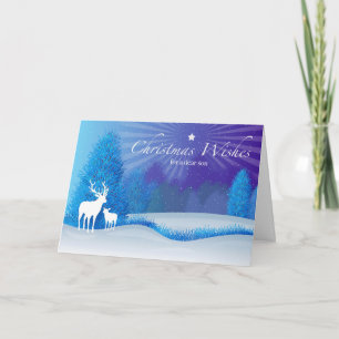 Weihnachten für Söhne in der Winterwaldnacht Karte