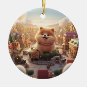 Weihnachten für Spitz, Hundeschenk, Hundeliebhaber Keramik Ornament