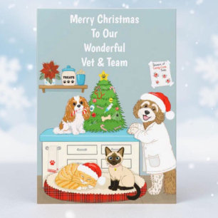 Weihnachten für Tierarzt und Team Karte