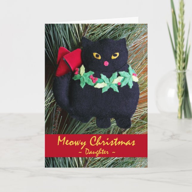 Weihnachten für Tochter, Felt Cat Ornament (Vorderseite)