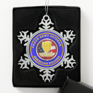 Weihnachten für Veteranen des Adjutant General der Schneeflocken Zinn-Ornament
