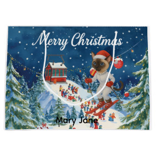 Weihnachten für Weihnachten Katze Liebhaber Schnee Große Geschenktüte