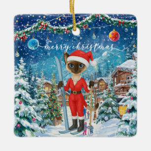 Weihnachten für Weihnachten Katze Liebhaber Schnee Keramikornament