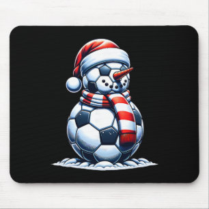 Weihnachten Fußball Fan Lustiger Schneemann Santa  Mousepad