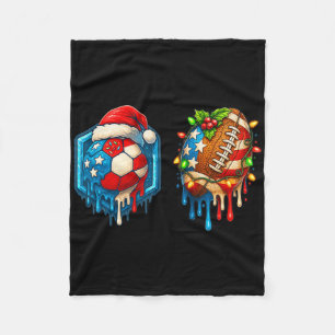 Weihnachten Fußball Fll Tropf Uns Flagge Eiscreme  Fleecedecke