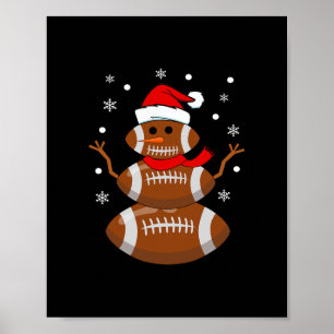 Weihnachten Fußball Snowman Kinder Fußball Weihnac Poster