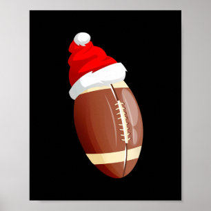 Weihnachten Fußball-Weihnachtsmannmütze lustige Sp Poster