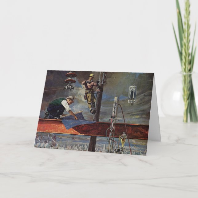 Weihnachten, Gebäude Baugewerbe Feiertagskarte (Vorderseite)