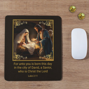Weihnachten Geburt Heilige Familie Religiös  Mousepad