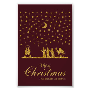 Weihnachten, Geburt Jesu, Drei Könige Fotodruck
