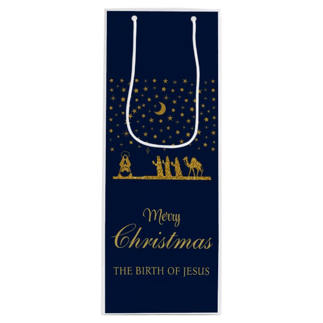 Weihnachten, Geburt Jesu, Drei Könige Geschenktüte Für Weinflaschen (Vorderseite)