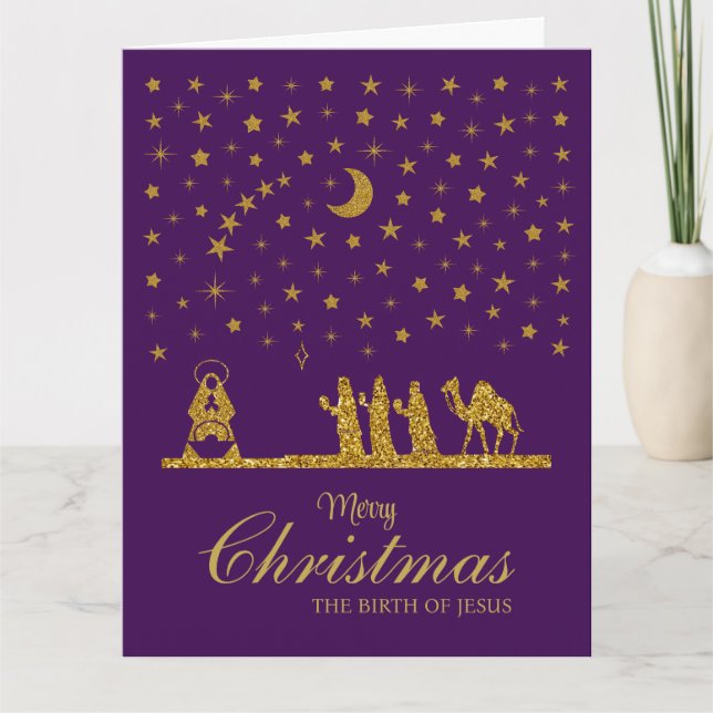 Weihnachten, Geburt Jesu, Drei Könige Karte (Vorderseite)