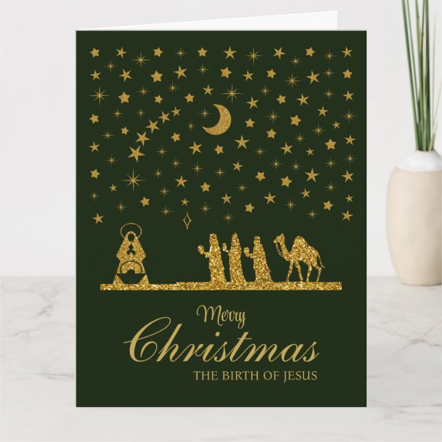 Weihnachten, Geburt Jesu, Drei Könige Karte (Vorderseite)