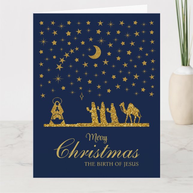Weihnachten, Geburt Jesu, Drei Könige Karte (Vorderseite)