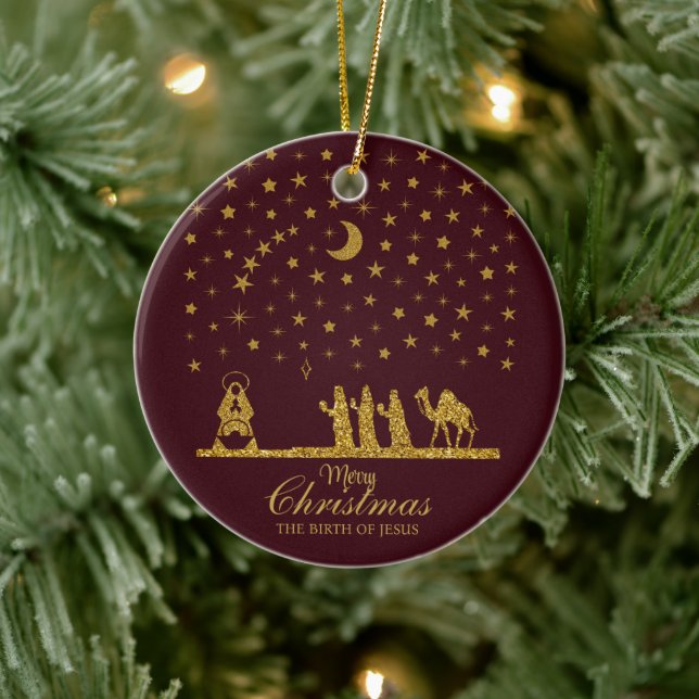 Weihnachten, Geburt Jesu, Drei Könige Keramik Ornament (Baum)