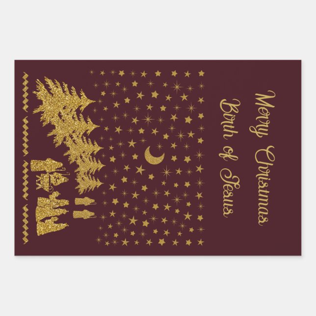 Weihnachten, Geburt Jesu Geschenkpapier Set (Vorderseite)