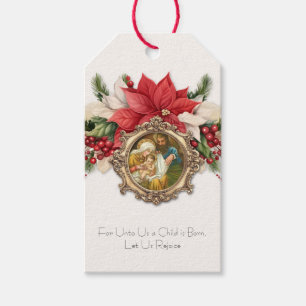 Weihnachten, Geburt Jesu Poinsettias Geschenkanhänger