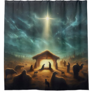 Weihnachten/Geburt/Jesus Duschvorhang