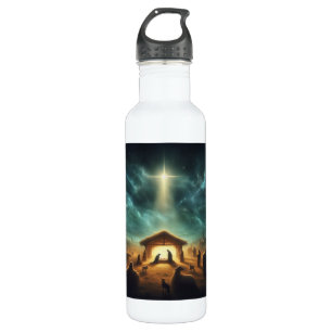 Weihnachten/Geburt/Jesus Edelstahlflasche