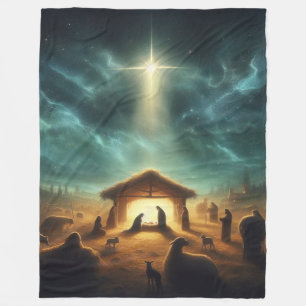 Weihnachten/Geburt/Jesus Fleecedecke