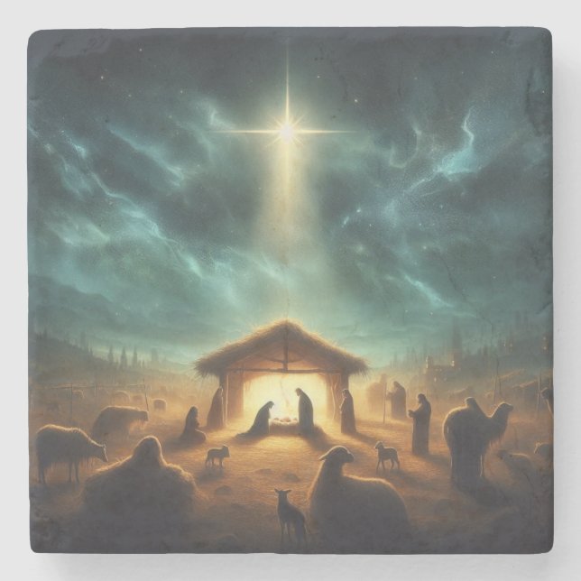 Weihnachten/Geburt/Jesus Steinuntersetzer (Vorderseite)