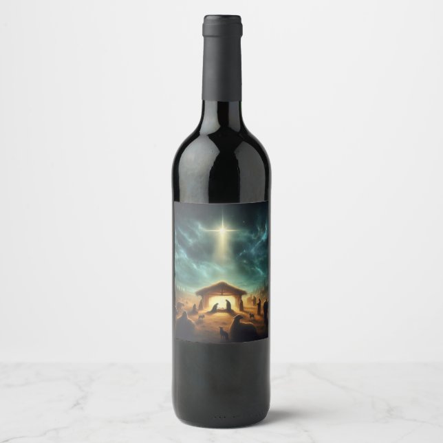 Weihnachten/Geburt/Jesus Weinetikett (Vorderseite)