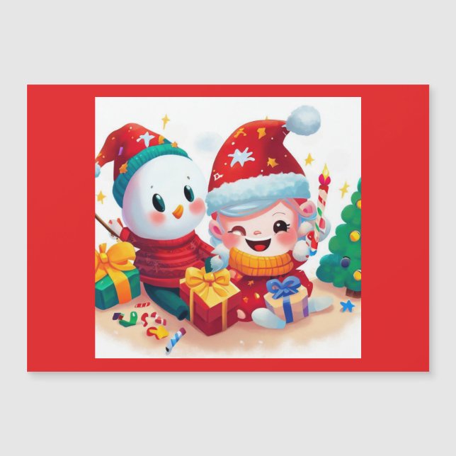 Weihnachten - Geburtstag 5 Magnetkarte (Vorderseite)