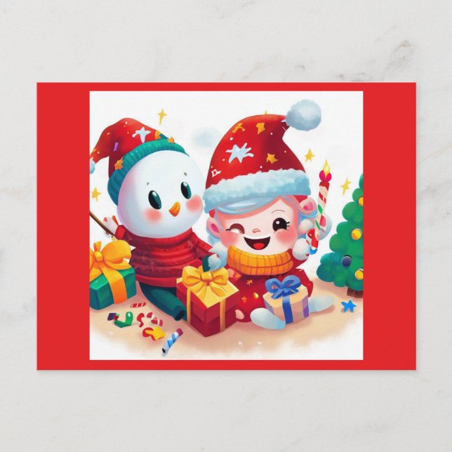 Weihnachten - Geburtstag 5 Postkarte (Vorderseite)