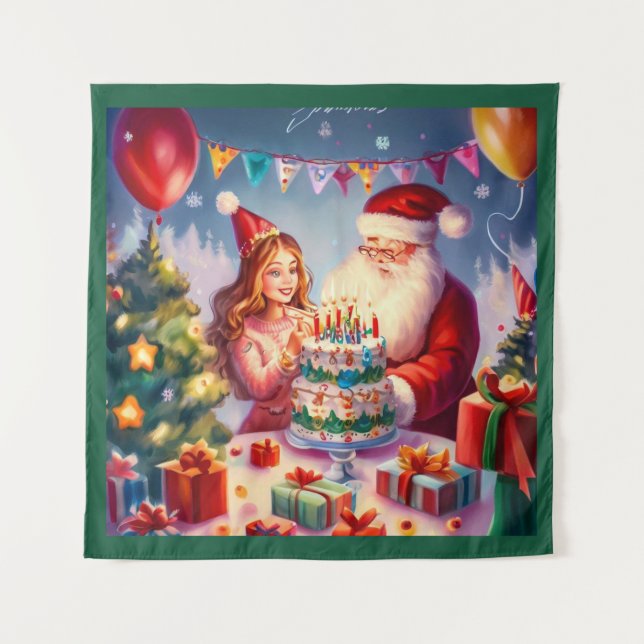 Weihnachten - Geburtstag 8 Wandteppich (Vorderseite)