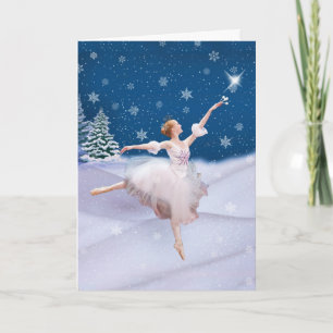 Weihnachten Geburtstag mit Ballerina in Schnee