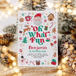 Weihnachten Geburtstag Oh, was Spaß Kindergeburtst Einladung