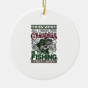 Weihnachten Geh Angeln Fisch Weihnachtsmann Hut Li Keramik Ornament