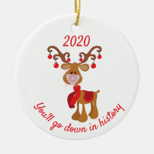 Weihnachten geht in die Geschichte ein  Rudolph 20 Keramik Ornament