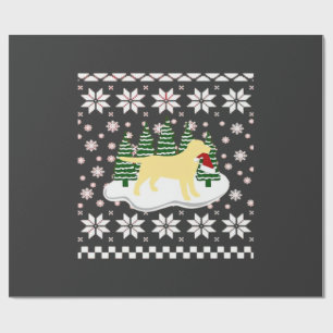 Weihnachten Gelber Labrador Silhouette Weihnachtsm Geschenkpapier