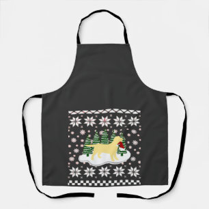 Weihnachten Gelber Labrador Silhouette Weihnachtsm Schürze