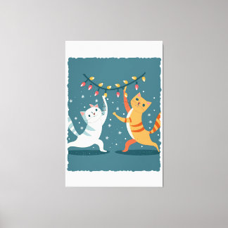 Weihnachten-Genuss: Festliche Katzen-Sammlung Leinwanddruck