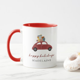 Weihnachten Geschenke Red Car Ihr Name Happy Holid Tasse