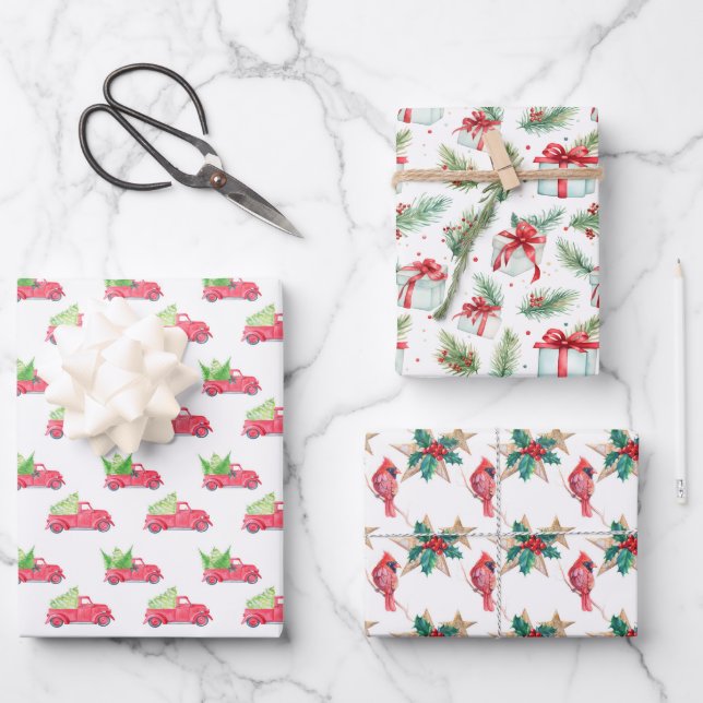 Weihnachten Geschenkpapier Set (Vorderseite)
