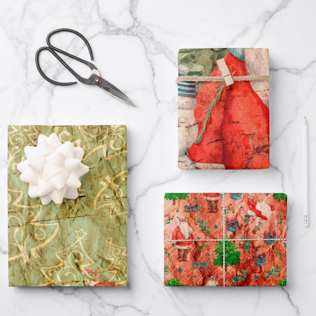 Weihnachten Geschenkpapier Set (Vorderseite)