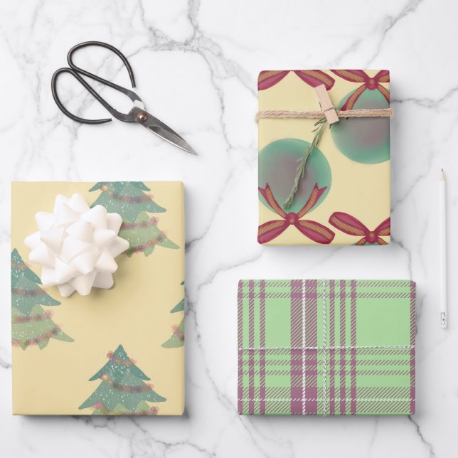 Weihnachten Geschenkpapier Set (Vorderseite)