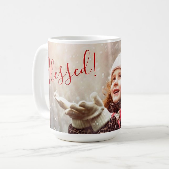 Weihnachten gesegnet - Foto Tasse (Vorderseite Links)