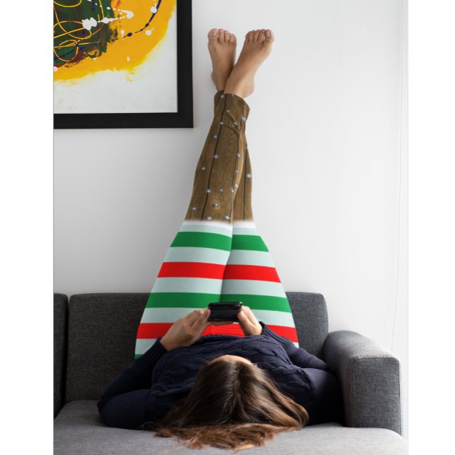 Weihnachten gestreift Leggings mit Schnee (Von Creator hochgeladen)