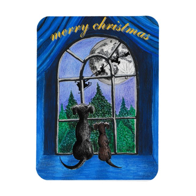 Weihnachten "gewartet für Santa" Magnet (Vertikal)