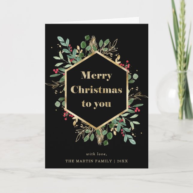 Weihnachten Gilded Greenery auf Schwarz | Foto Inn (Vorderseite)
