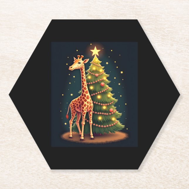 Weihnachten Giraffe Offiziellen BaumTopper Funny T Untersetzer (Vorderseite)