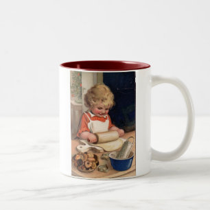 Weihnachten - Girl Backkost Zweifarbige Tasse