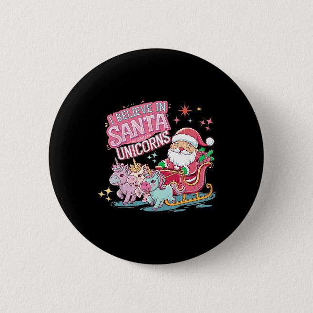 Weihnachten glaube ich an den Weihnachtsmann und E Button (Vorderseite)