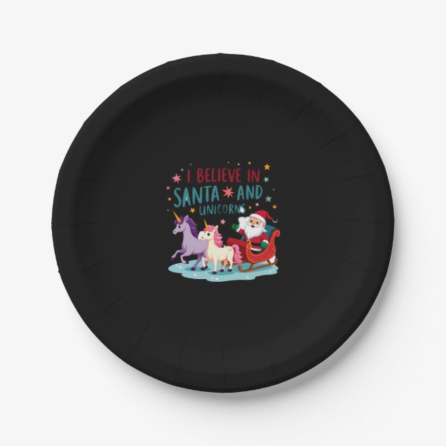Weihnachten glaube ich an den Weihnachtsmann und E Pappteller (Vorderseite)